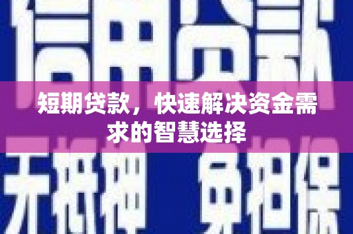 新建短期贷款，快速解决资金需求的智慧选择