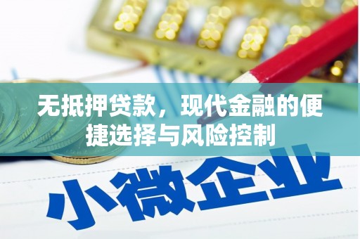 新建无抵押贷款，现代金融的便捷选择与风险控制