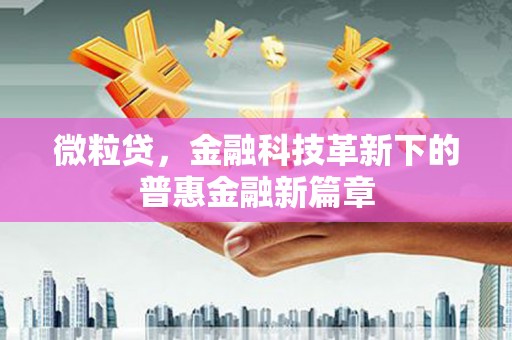新建微粒贷，金融科技革新下的普惠金融新篇章