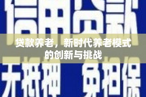 新建贷款养老，新时代养老模式的创新与挑战