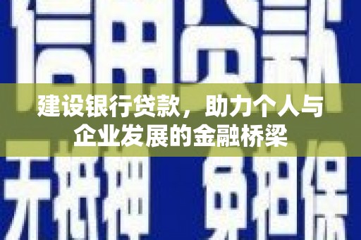 新建建设银行贷款，助力个人与企业发展的金融桥梁
