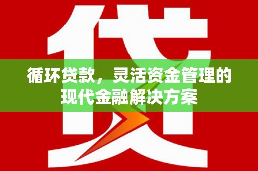 新建循环贷款，灵活资金管理的现代金融解决方案