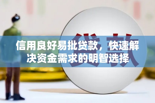 新建信用良好易批贷款，快速解决资金需求的明智选择