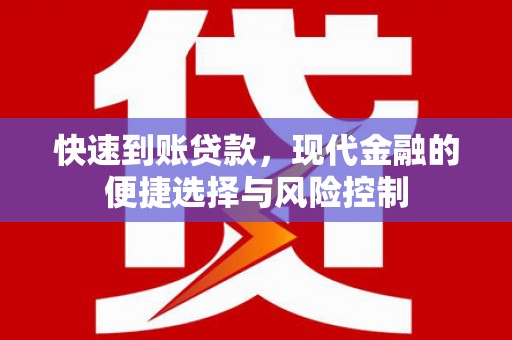 新建快速到账贷款，现代金融的便捷选择与风险控制
