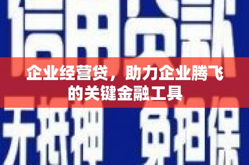 新建企业经营贷，助力企业腾飞的关键金融工具