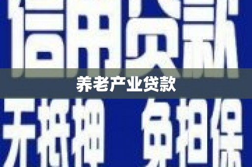 新建养老产业贷款