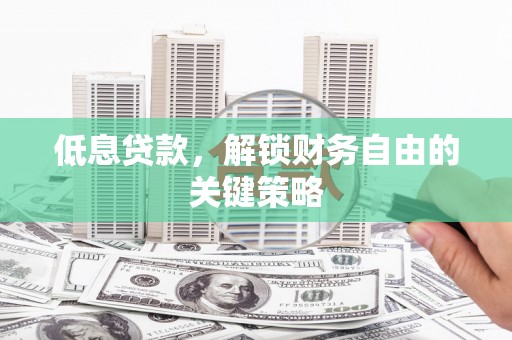 新建低息贷款，解锁财务自由的关键策略
