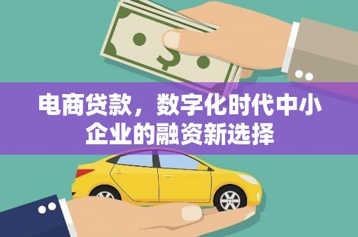 新建电商贷款，数字化时代中小企业的融资新选择
