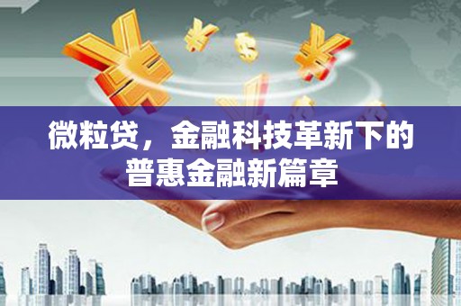 新建微粒贷，金融科技革新下的普惠金融新篇章
