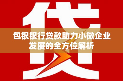 新建包银银行贷款助力小微企业发展的全方位解析