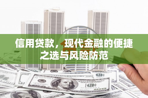新建信用贷款，现代金融的便捷之选与风险防范