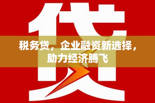 新建税务贷，企业融资新选择，助力经济腾飞