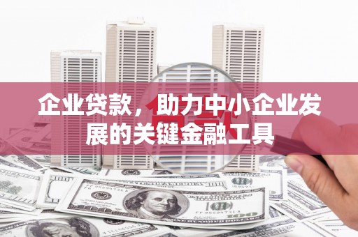 新建企业贷款，助力中小企业发展的关键金融工具