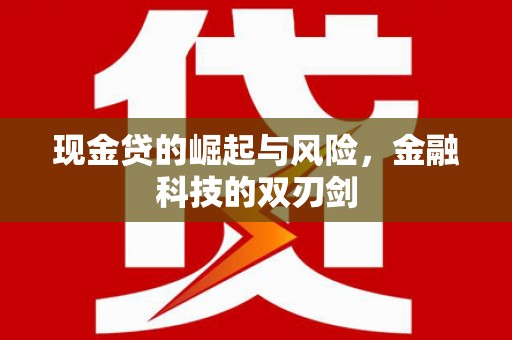 新建现金贷的崛起与风险，金融科技的双刃剑
