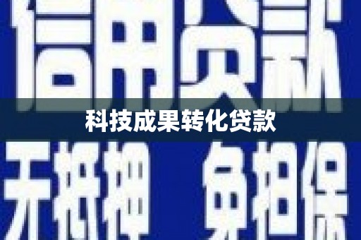 新建科技成果转化贷款