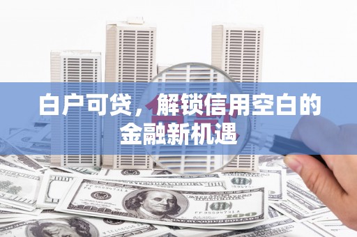 新建白户可贷，解锁信用空白的金融新机遇