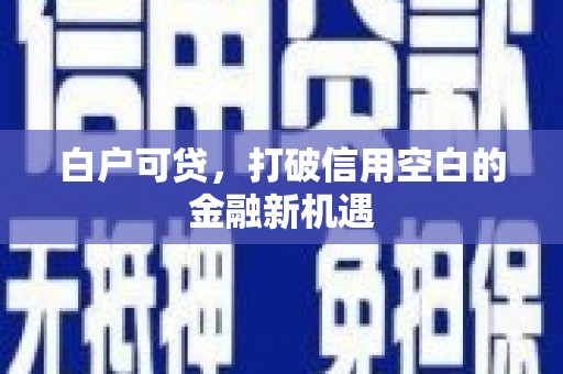 新建白户可贷，打破信用空白的金融新机遇