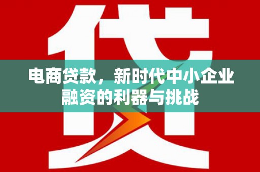 新建电商贷款，新时代中小企业融资的利器与挑战