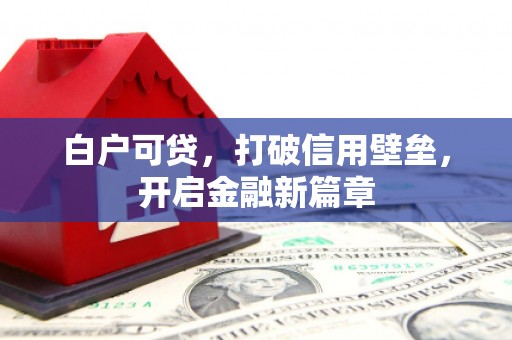 新建白户可贷，打破信用壁垒，开启金融新篇章