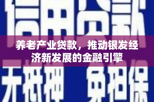 新建养老产业贷款，推动银发经济新发展的金融引擎