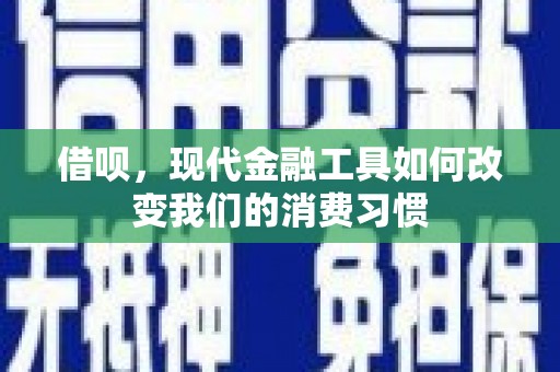 新建借呗，现代金融工具如何改变我们的消费习惯
