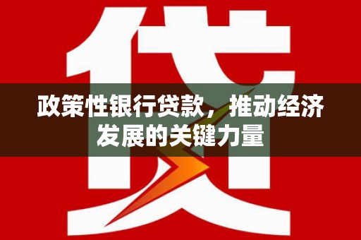 新建政策性银行贷款，推动经济发展的关键力量