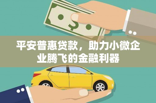 新建平安普惠贷款，助力小微企业腾飞的金融利器