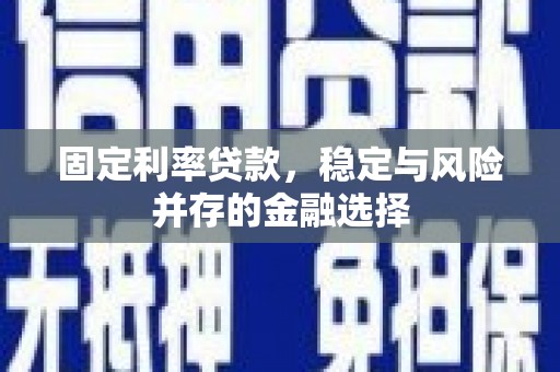 新建固定利率贷款，稳定与风险并存的金融选择