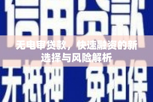 新建无电审贷款，快速融资的新选择与风险解析