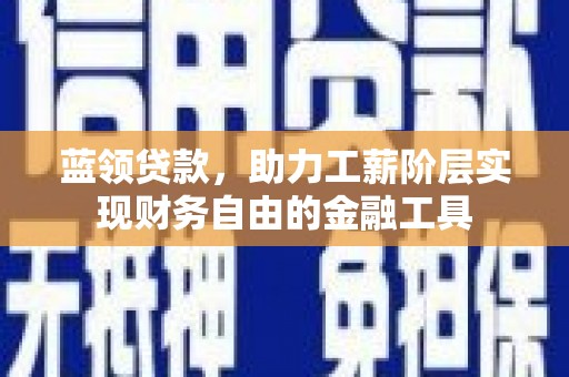 新建蓝领贷款，助力工薪阶层实现财务自由的金融工具