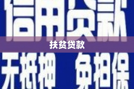 新建扶贫贷款